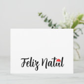 Feliz Natal com a touca do Papai Noel Feestdagenkaart (Staand voorkant)