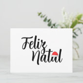 Feliz Natal com a touca do Papai Noel Kaart (Staand voorkant)