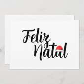 Feliz Natal com a touca do Papai Noel Kaart (Voorkant / Achterkant)