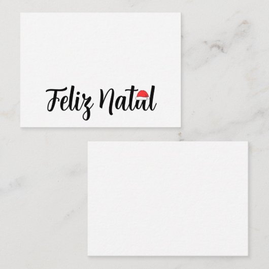 Feliz Natal com a touca do Papai Noel Notitiekaartje (Voorkant / Achterkant)