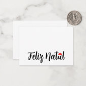 Feliz Natal com a touca do Papai Noel Notitiekaartje (Voorkant / Achterkant in situ)