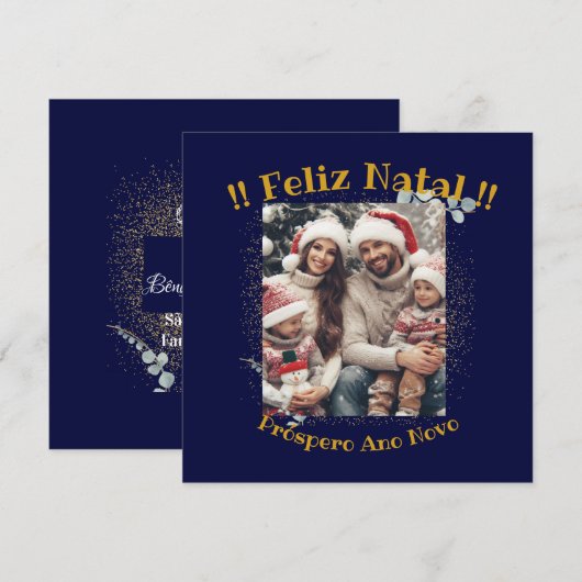 Feliz Natal e Próspero Ano Kalligrafie Religieus (Voorkant / Achterkant)
