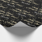 Feliz Natal e Prospero Ano Novo Naam Black White Cadeaupapier (Hoek)