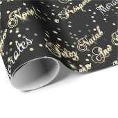 Feliz Natal e Prospero Ano Novo Naam Black White Cadeaupapier (Rol Hoek)