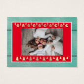 Feliz Natal e um Próspero Ano Novo Gold Red Rustic Visitekaartje (Achterkant)