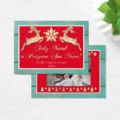 Feliz Natal e um Próspero Ano Novo Gold Red Rustic Visitekaartje (Bureau)