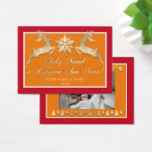 Feliz Natal e um Próspero Ano Novo Gold Red Visitekaartje (Bureau)