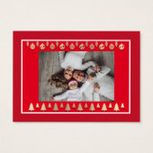 Feliz Natal e um Próspero Ano Novo Rustic Red Gold Visitekaartje (Achterkant)