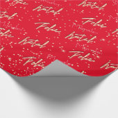 Feliz Natal Gouden Script Aangepaste naam Bright R Cadeaupapier (Hoek)