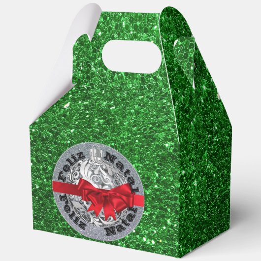 Feliz Natal Green Silver Red Favoriet Box Bedankdoosjes (Voorkant)