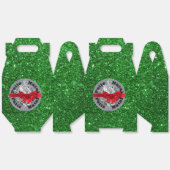 Feliz Natal Green Silver Red Favoriet Box Bedankdoosjes (Ongevouwen)