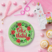 Feliz Natal Portugal Merry Kerstmis 7" Papieren Bordje (Feest)