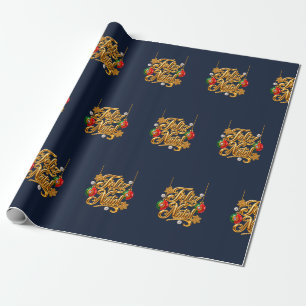 Feliz Natal Portugees Goud Kerst Inpakpapier