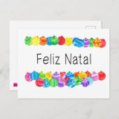 Feliz Natal Portugees Kerstfeest, waterverf Briefkaart (Voorkant / Achterkant)