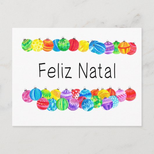 Feliz Natal Portugees Kerstfeest, waterverf Briefkaart (Voorkant)