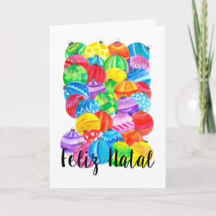 Feliz Natal Portugees Kerstfeest, waterverf Feestdagen Kaart