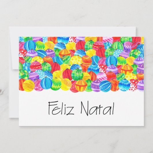 Feliz Natal Portugees Kerstfeest, waterverf Kaart (Voorkant)