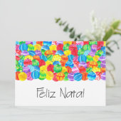Feliz Natal Portugees Kerstfeest, waterverf Kaart (Staand voorkant)