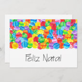 Feliz Natal Portugees Kerstfeest, waterverf Kaart (Voorkant / Achterkant)