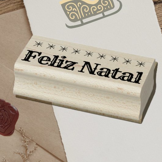 Feliz Natal Portugees Kerstmis Rubberstempel