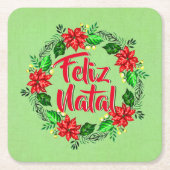 Feliz Natal Portugese kerst Kartonnen Onderzetters (Voorkant)