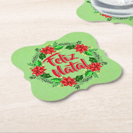 Feliz Natal Portugese kerst Kartonnen Onderzetters