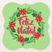 Feliz Natal Portugese kerst Kartonnen Onderzetters (Voorkant)