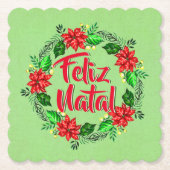 Feliz Natal Portugese kerst Kartonnen Onderzetters (Voorkant)