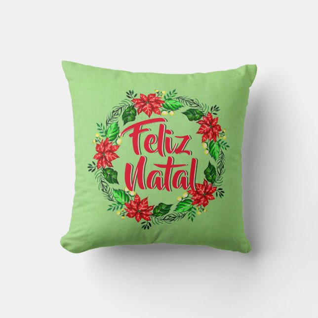 Feliz Natal Portugese kerst Kussen (Voorkant)