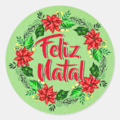 Feliz Natal Portugese kerst Ronde Sticker (Voorkant)