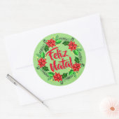 Feliz Natal Portugese kerst Ronde Sticker (Envelop)