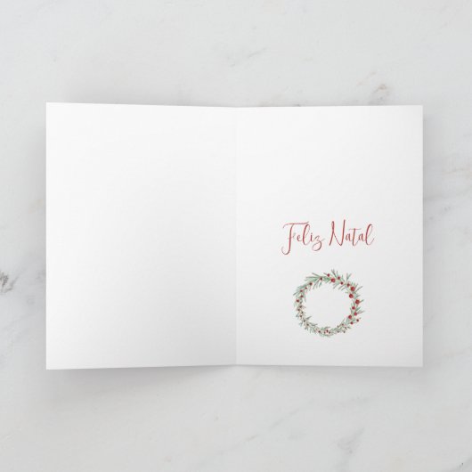 Feliz Natal, Portugese kerstfeestdag Ca Feestdagen Kaart (Binnen)
