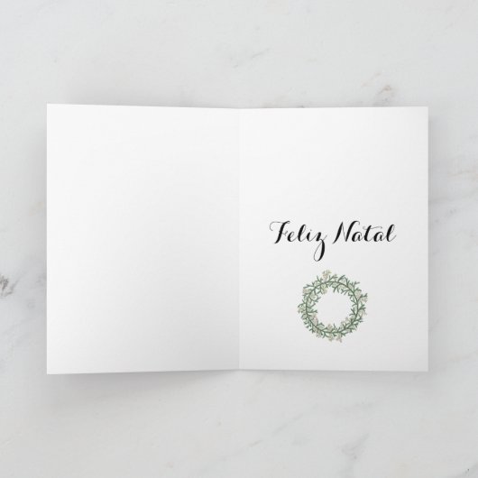 Feliz Natal, Portugese kerstfeestdag Kaart (Binnen)