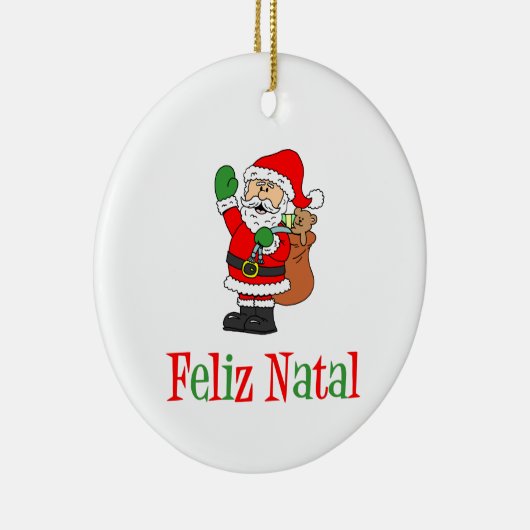 Feliz Natal Portugese kerstkerstkerstkerstkerstker Keramisch Ornament (Rechts)