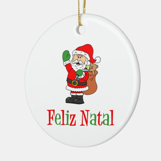 Feliz Natal Portugese kerstkerstkerstkerstkerstker Keramisch Ornament (Links)