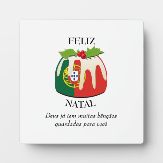FELIZ NATAL Portugese Kerstmis Fotoplaat (Voorkant)