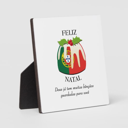 FELIZ NATAL Portugese Kerstmis Fotoplaat (Voorkant)
