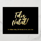Feliz Natal Portugese taal Kerst Folie Feestdagen Briefkaart (Voorkant)