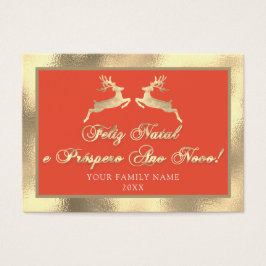 Feliz Natal Próspero Anno Nuovo Foto Gold Royal Visitekaartje