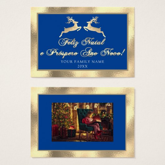 Feliz Natal Próspero Anno Nuovo Foto Lijst Royal Visitekaartje (Voorkant /achterkant)