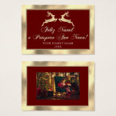 Feliz Natal Próspero Anno Nuovo Foto Royal Gold Visitekaartje (Voorkant /achterkant)