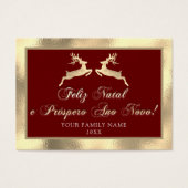 Feliz Natal Próspero Anno Nuovo Foto Royal Gold Visitekaartje (Voorkant)