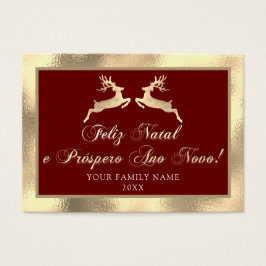Feliz Natal Próspero Anno Nuovo Foto Royal Gold Visitekaartje