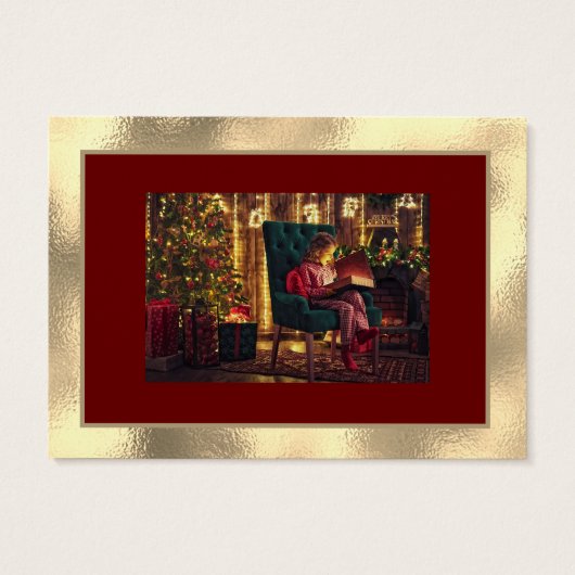 Feliz Natal Próspero Anno Nuovo Foto Royal Gold Visitekaartje (Achterkant)