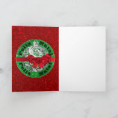 Feliz Natal rood groen zilver Feestdagen Kaart (Binnen)
