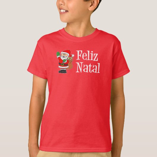 Feliz Natal Santa T-shirt (Voorkant)