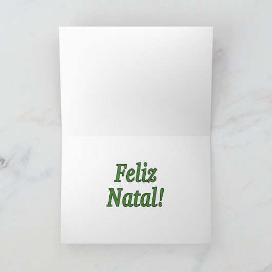 Feliz Natal. Vrolijk kerstfeest in Portugese gf Feestdagen Kaart (Binnen)