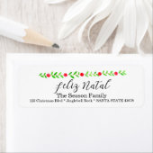 Feliz Natal, waterverf kerstbanner Etiket (Insitu)