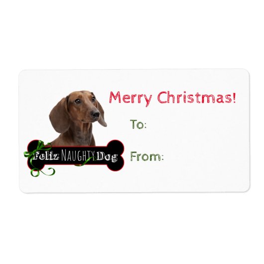 Feliz Naughty Dachshund Gift Stickers (Voorkant)