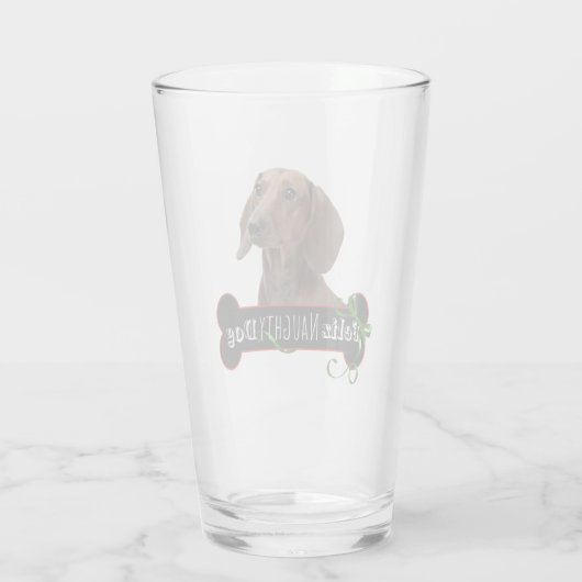 Feliz Naughty Dachshund Glas (Achterkant)